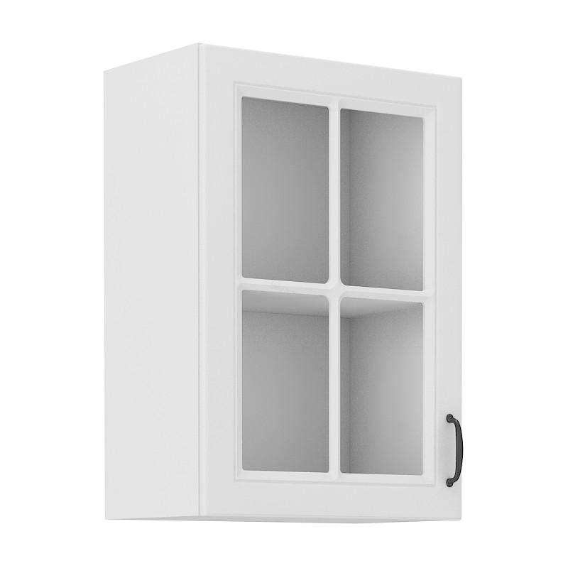 Horní prosklená skříňka Stilo bílá/bílá 40 GS-72 1F