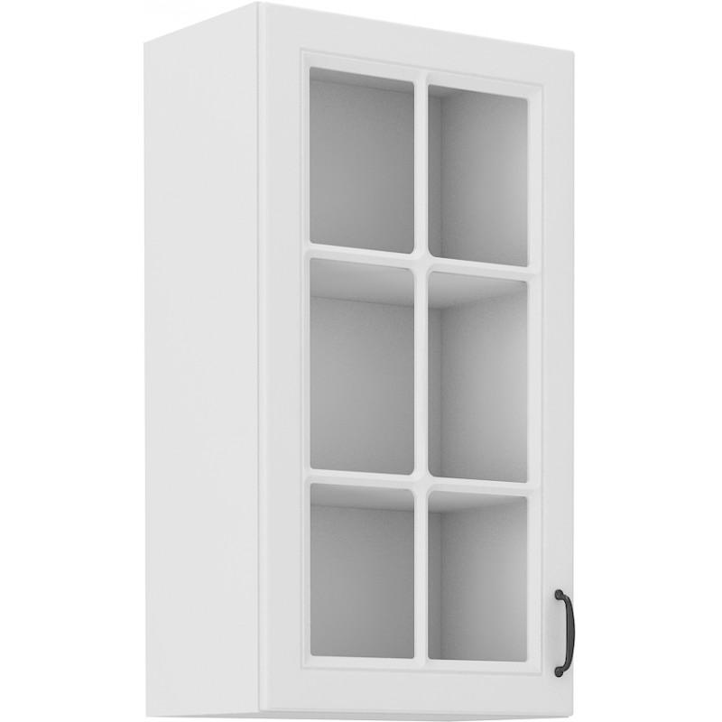 Horní prosklená skříňka Stilo bílá/bílá 40 GS-90 1F