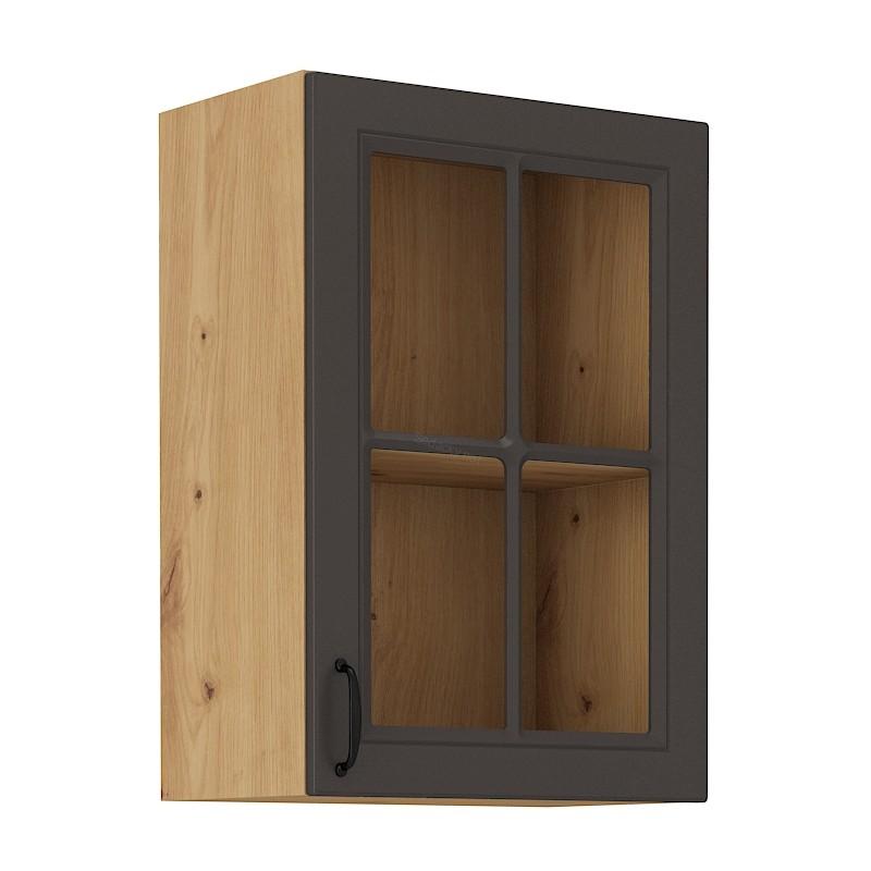 Horní prosklená skříňka Stilo grafit/artisan 40 GS-72 1F