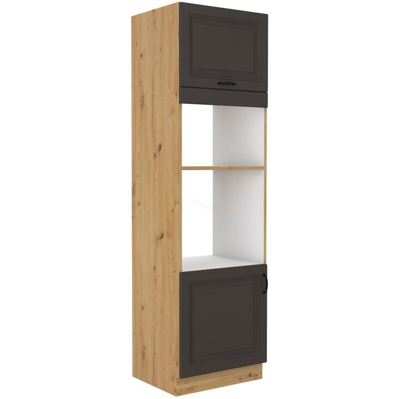 Skříň na vestavěnou troubu a mikrovlnku Stilo grafit/artisan 60 DPM-210 2F