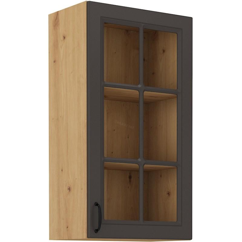 Horní prosklená skříňka Stilo grafit/artisan 40 GS-90 1F
