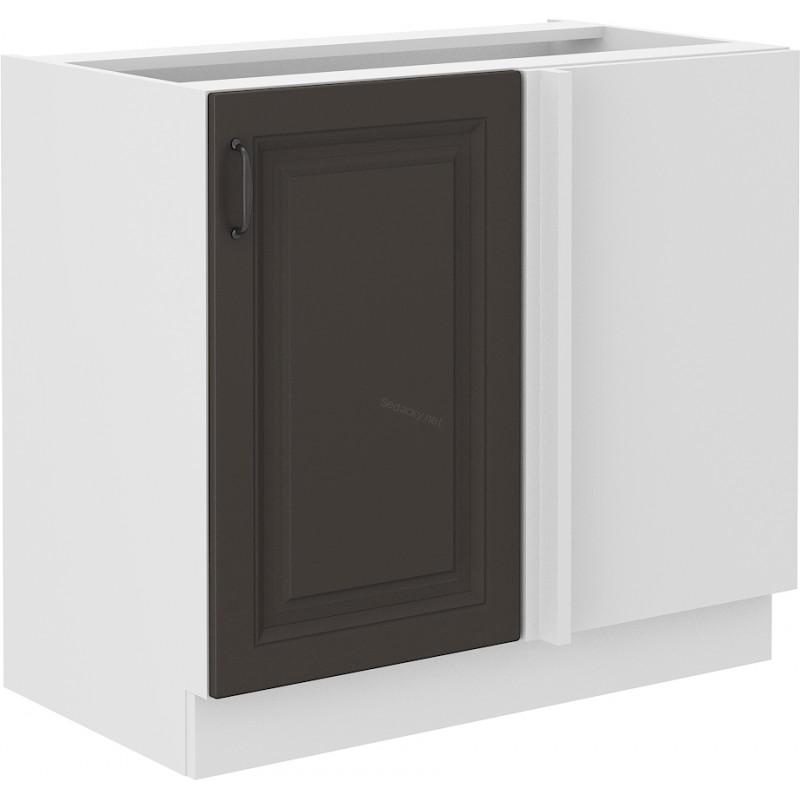 Spodní rohová skříňka Stilo grafit/bílá 105 ND 1F BB