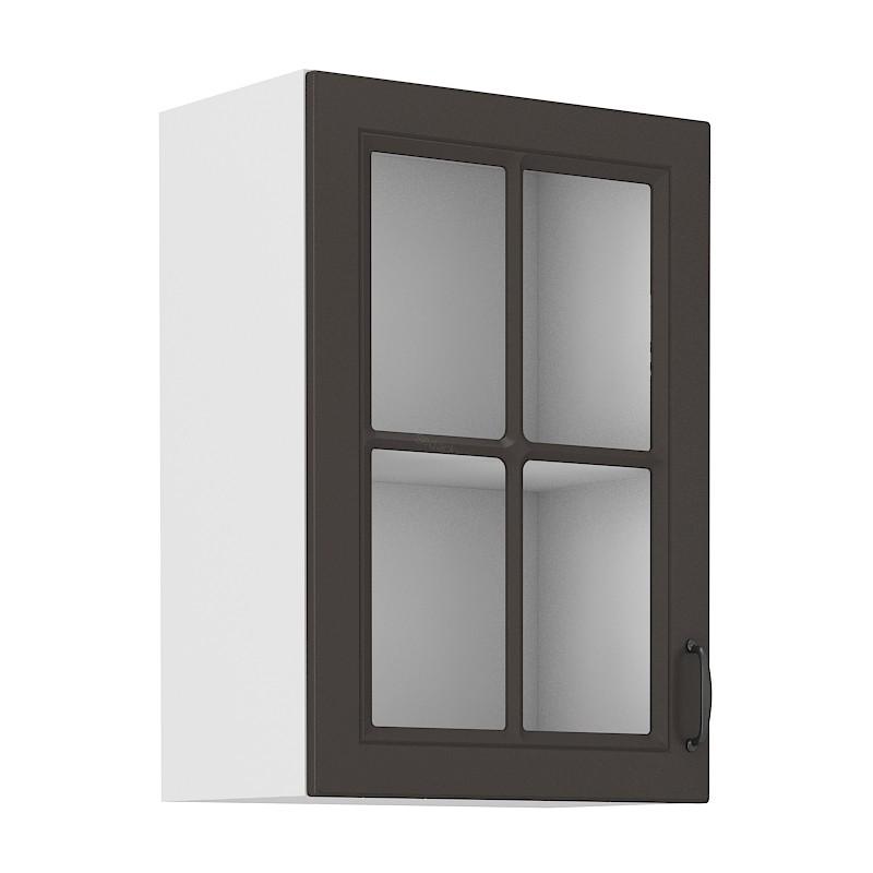 Horní prosklená skříňka Stilo grafit/bílá 40 GS-72 1F
