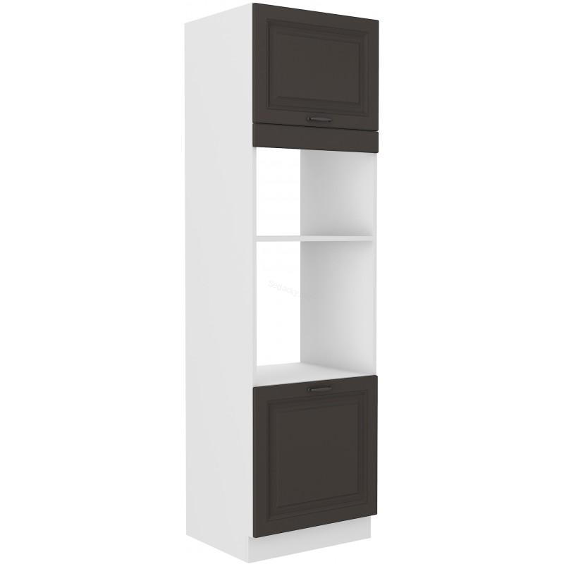 Skříň na vestavěnou troubu a mikrovlnku Stilo grafit/bílá 60 DPM-210 2F
