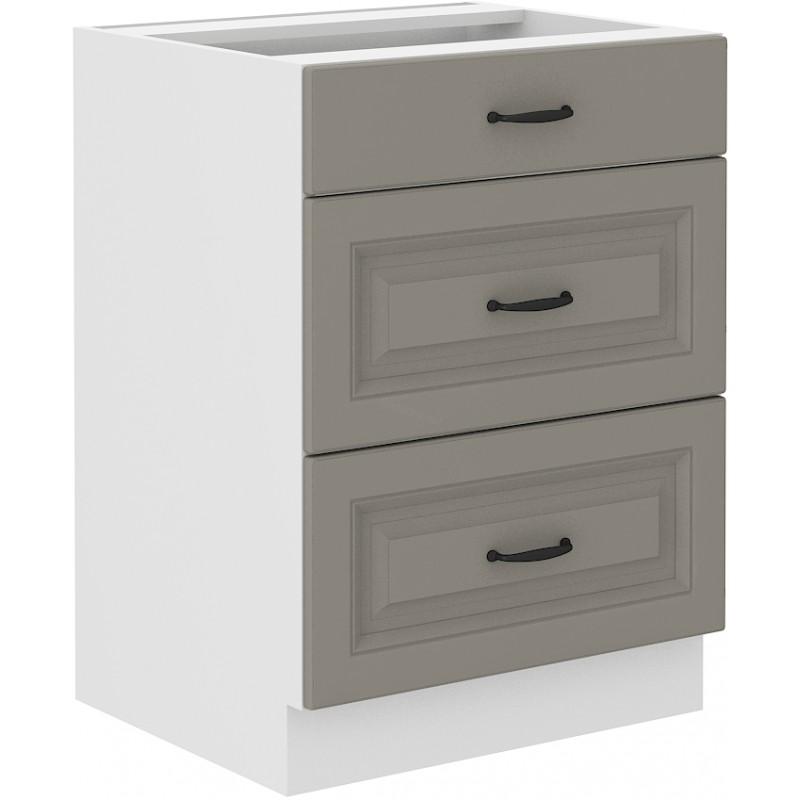Spodní skříňka Stilo Claygrey/bílá 60 D 3S BB
