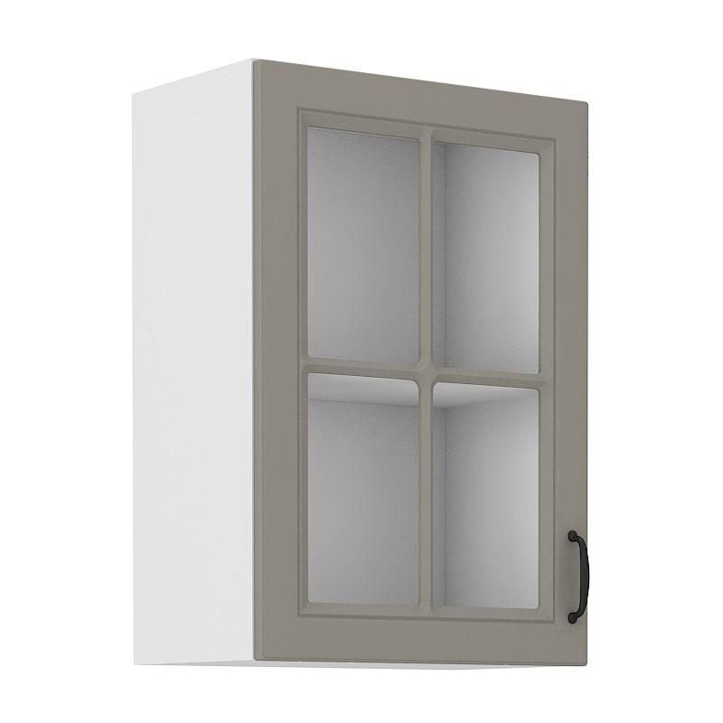 Horní prosklená skříňka Stilo Claygrey/bílá 40 GS-72 1F