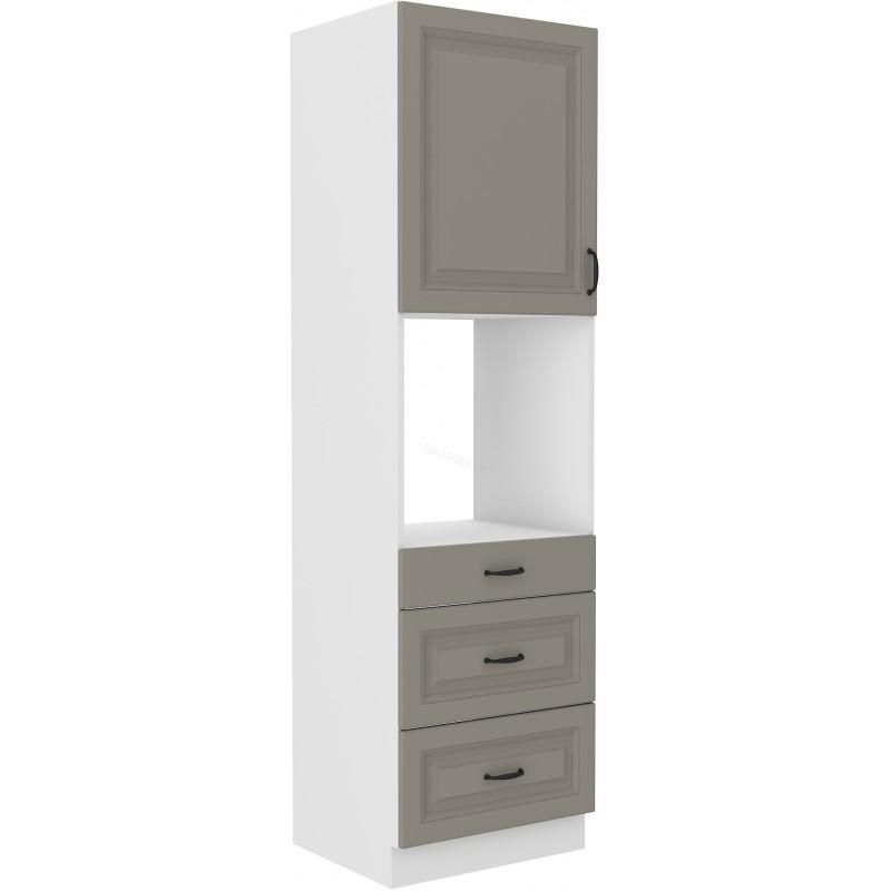 Skříň na vestavěnou troubu Stilo Claygrey/bílá 60 DPS-210 3S 1F