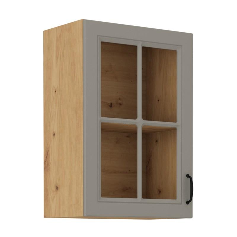 Horní prosklená skříňka Stilo Claygrey/artisan 40 GS-72 1F
