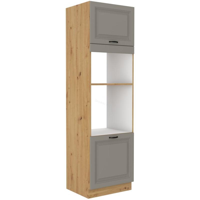 Skříň na vestavěnou troubu a mikrovlnku Stilo Claygrey/artisan 60 DPM-210 2F