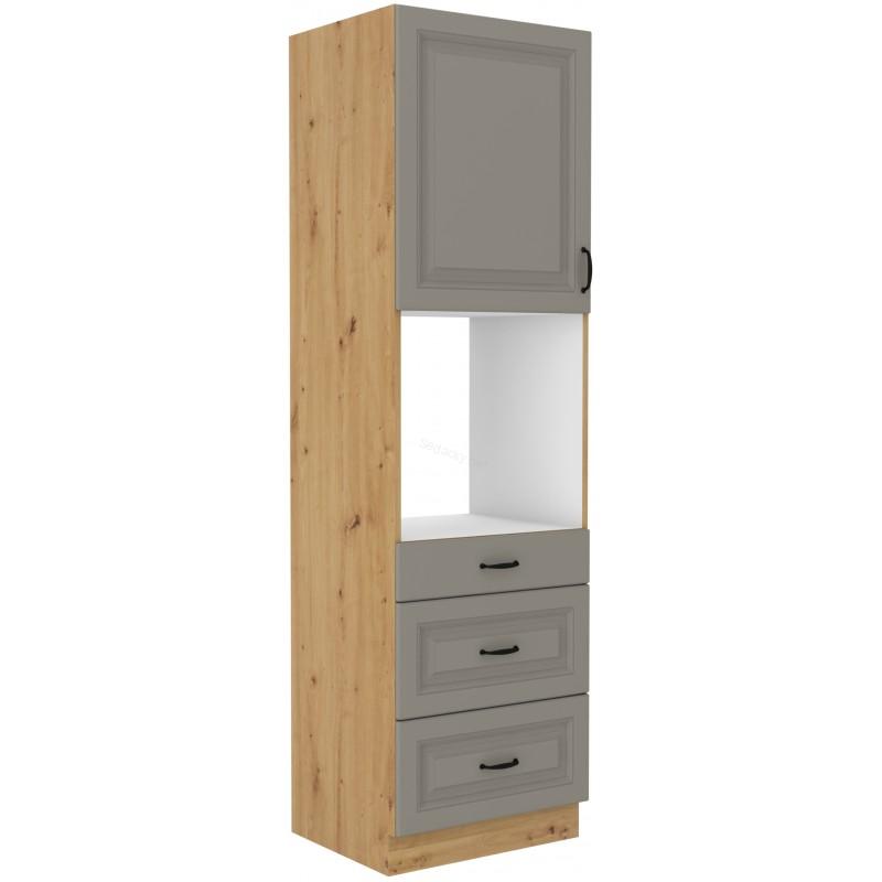 Skříň na vestavěnou troubu Stilo Claygrey/artisan 60 DPS-210 3S 1F