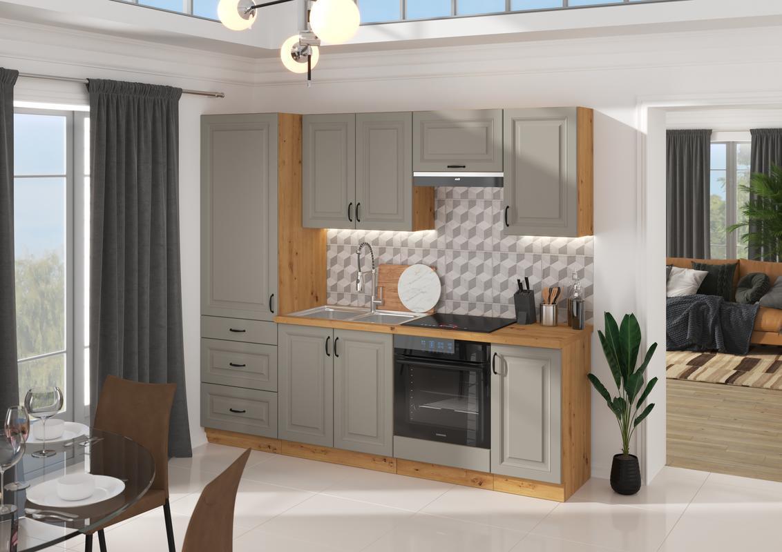 Kuchyňská linka Stilo Claygrey/artisan - 240 cm