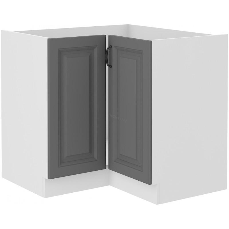 Spodní rohová skříňka Stilo dustgrey/bílá 89x89 DN 1F BB