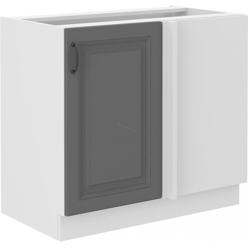 Spodní rohová skříňka Stilo dustgrey/bílá 105 ND 1F BB