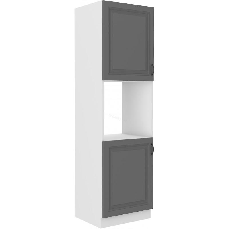 Skříň na vestavěnou troubu Stilo Dustgrey/bílá 60 DP-210 2F
