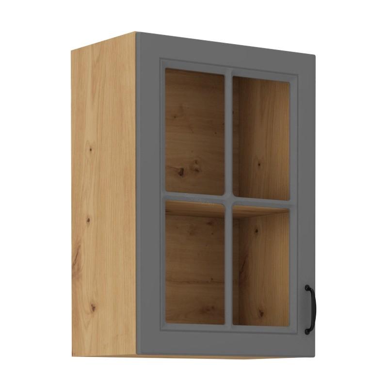 Horní prosklená skříňka Stilo Dustgrey/artisan 40 GS-72 1F