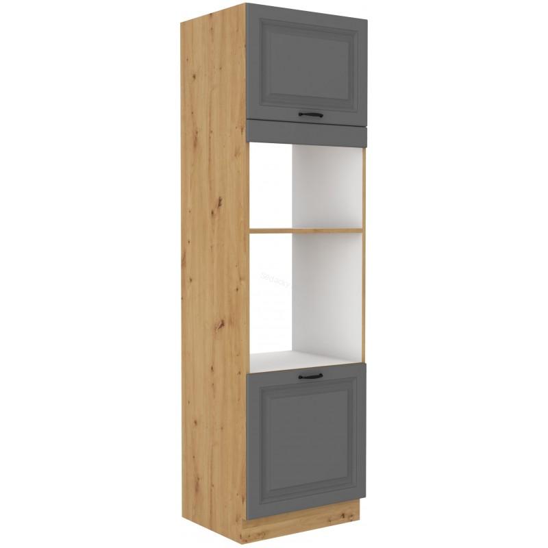 Skříň na vestavěnou troubu a mikrovlnku Stilo Dustgrey/artisan 60 DPM-210 2F