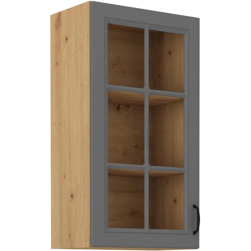 Horní prosklená skříňka Stilo Dustgrey/artisan 40 GS-90 1F