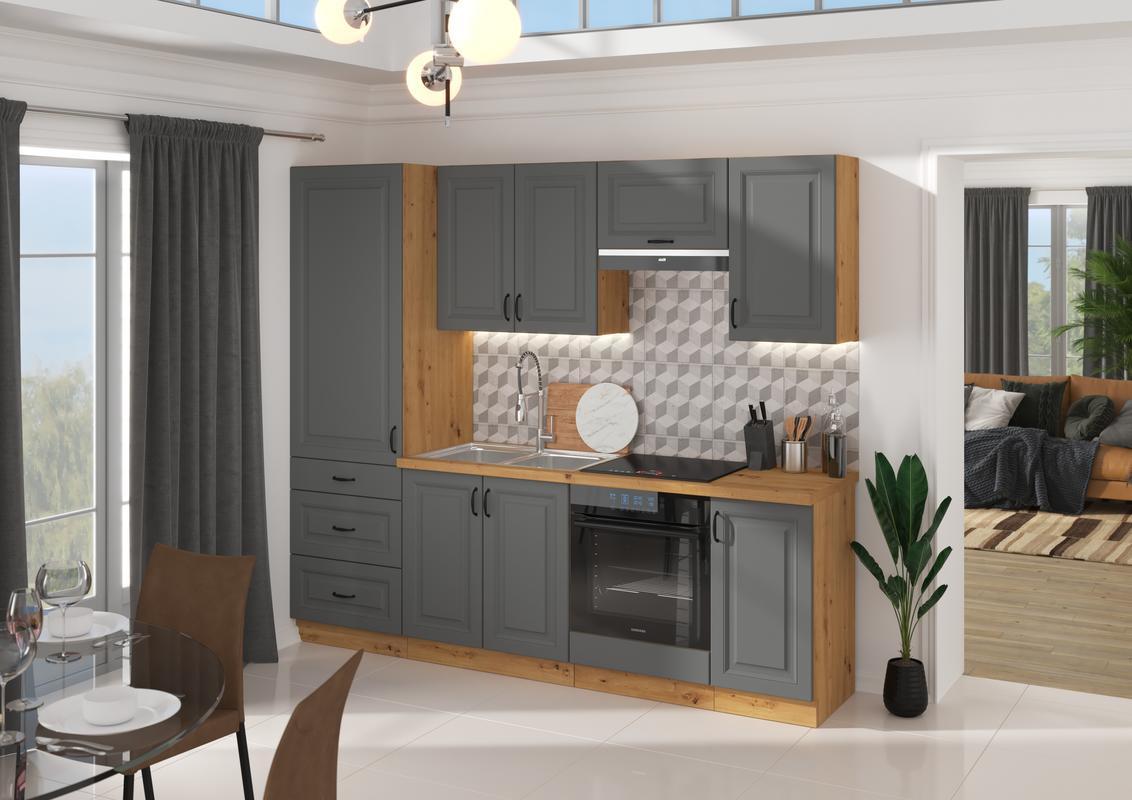 Kuchyňská linka Stilo Dustgrey/artisan - 240 cm