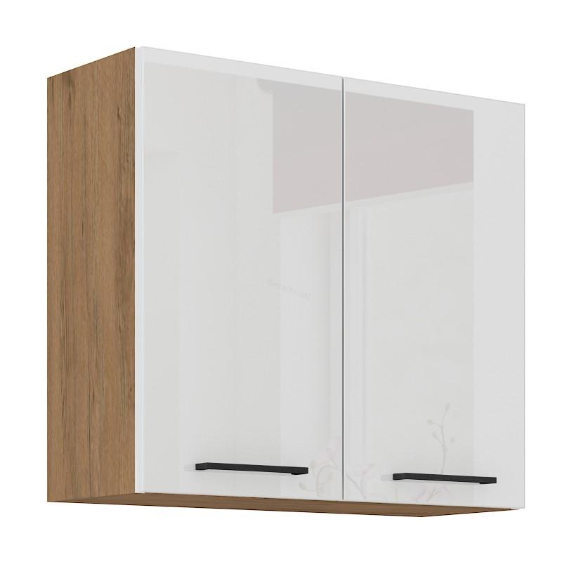 Horní skříňka Vigo dub Lancelot/bílý lesk 80 G-72 2F