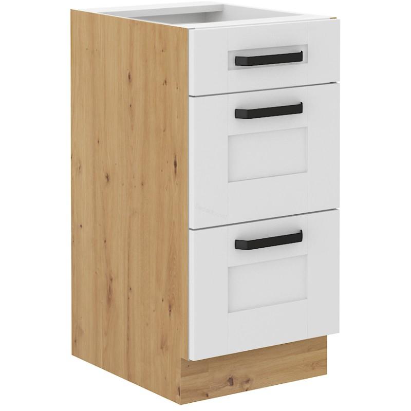 Spodní skříňka Luna bílá/dub artisan 40 D 3S BB