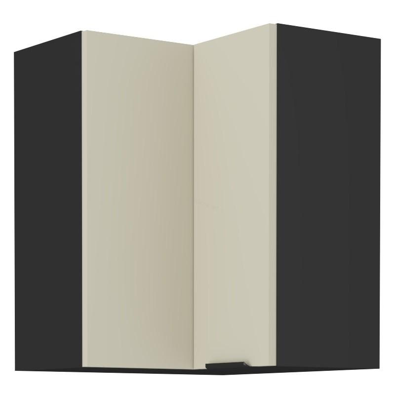 Horní rohová skříňka Arona černý mat/kašmír 58x58 GN-72 1F (90°)