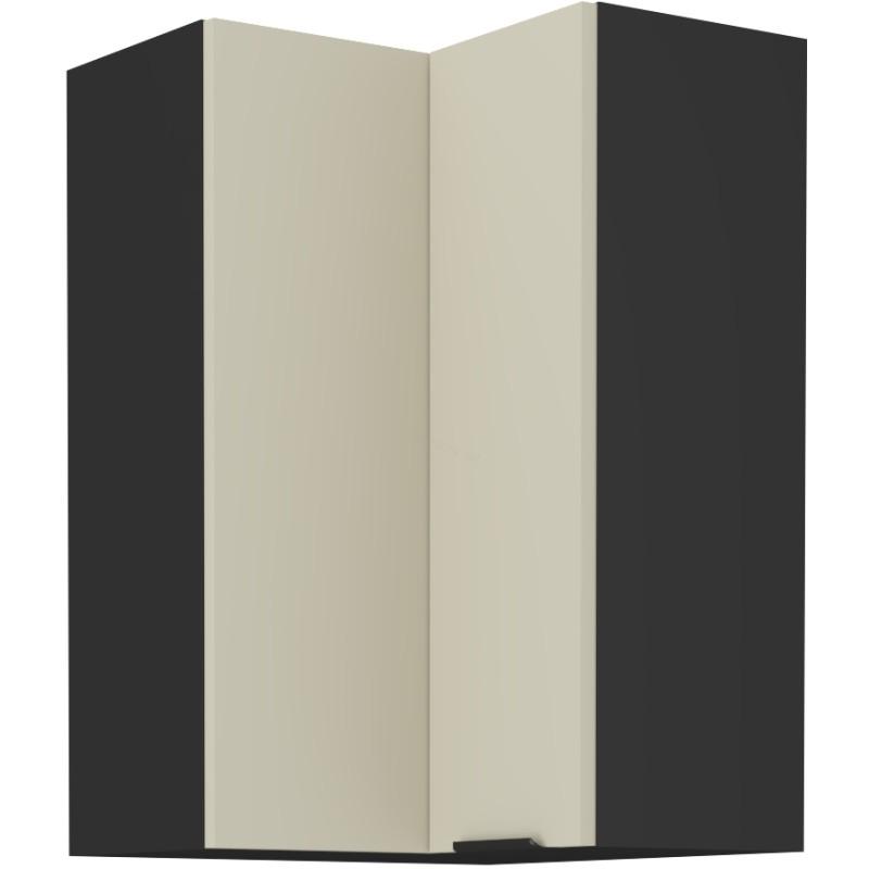 Horní rohová skříňka Arona černý mat/kašmír 58x58 GN-90 1F (90°)