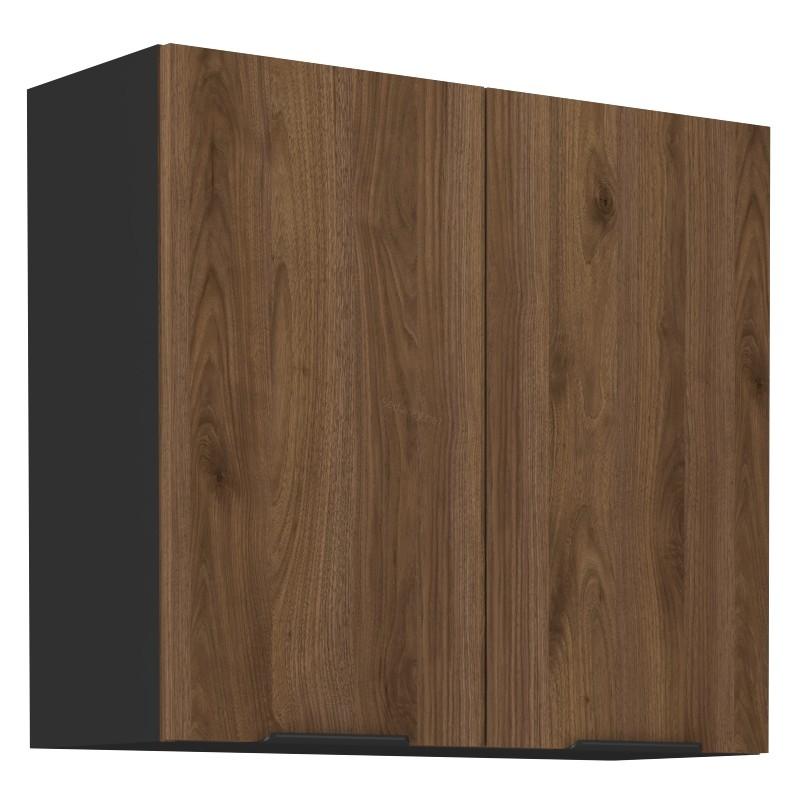 Horní skříňka Monza černý mat/ořech 80 G-72 2F