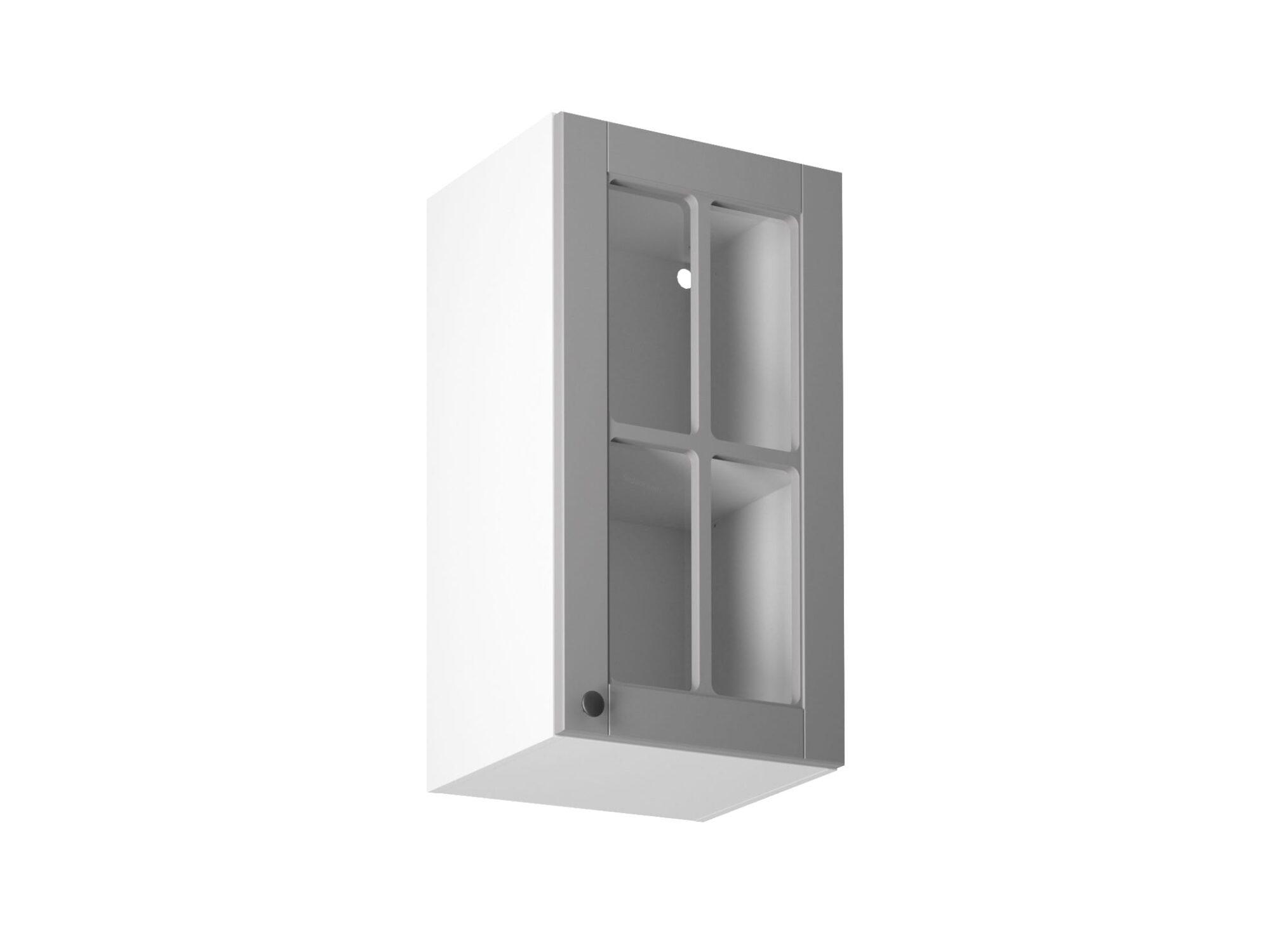 Horní prosklená skříňka Linea šedý mat G40S