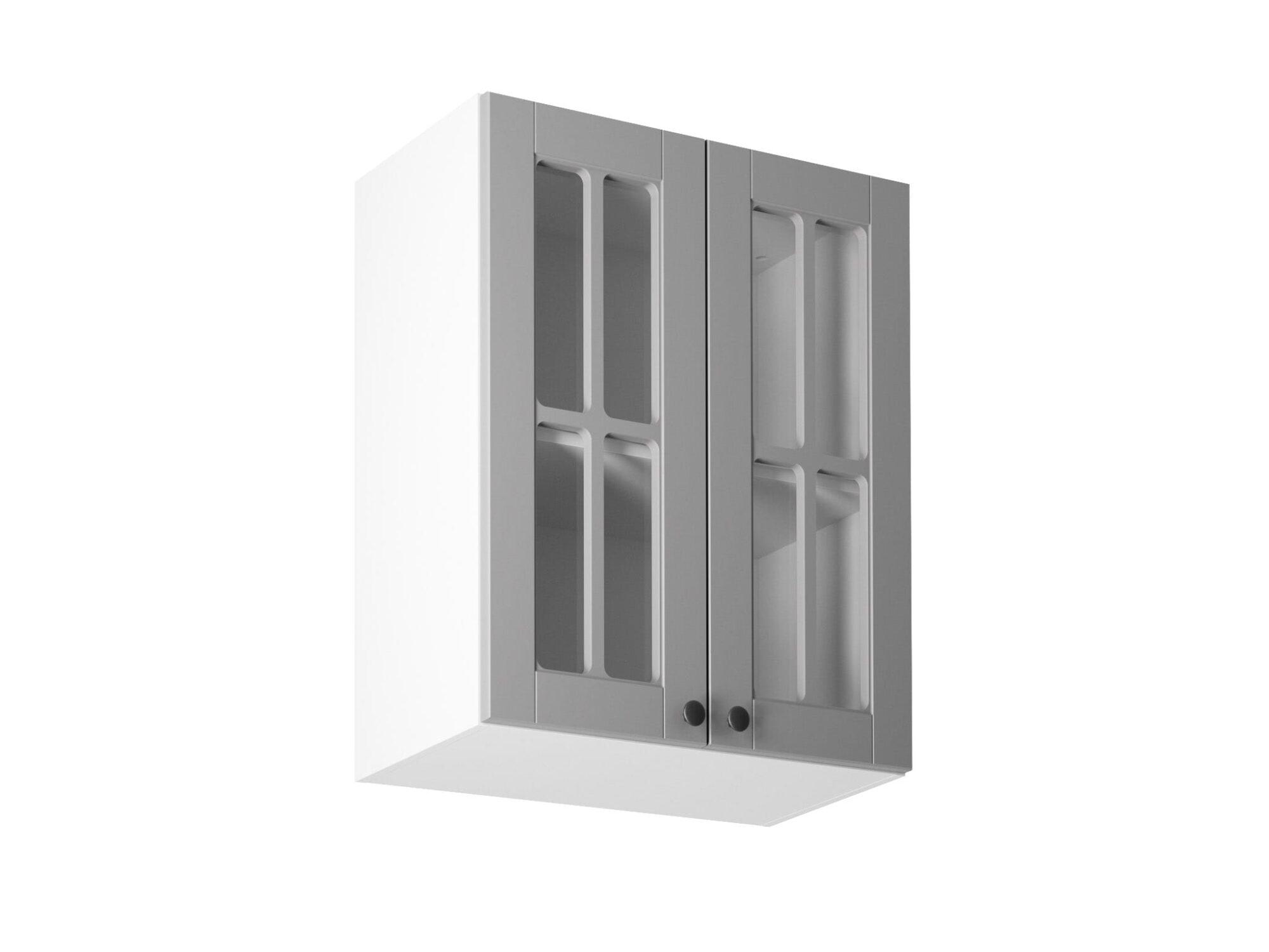 Horní prosklená skříňka Linea šedý mat G60S