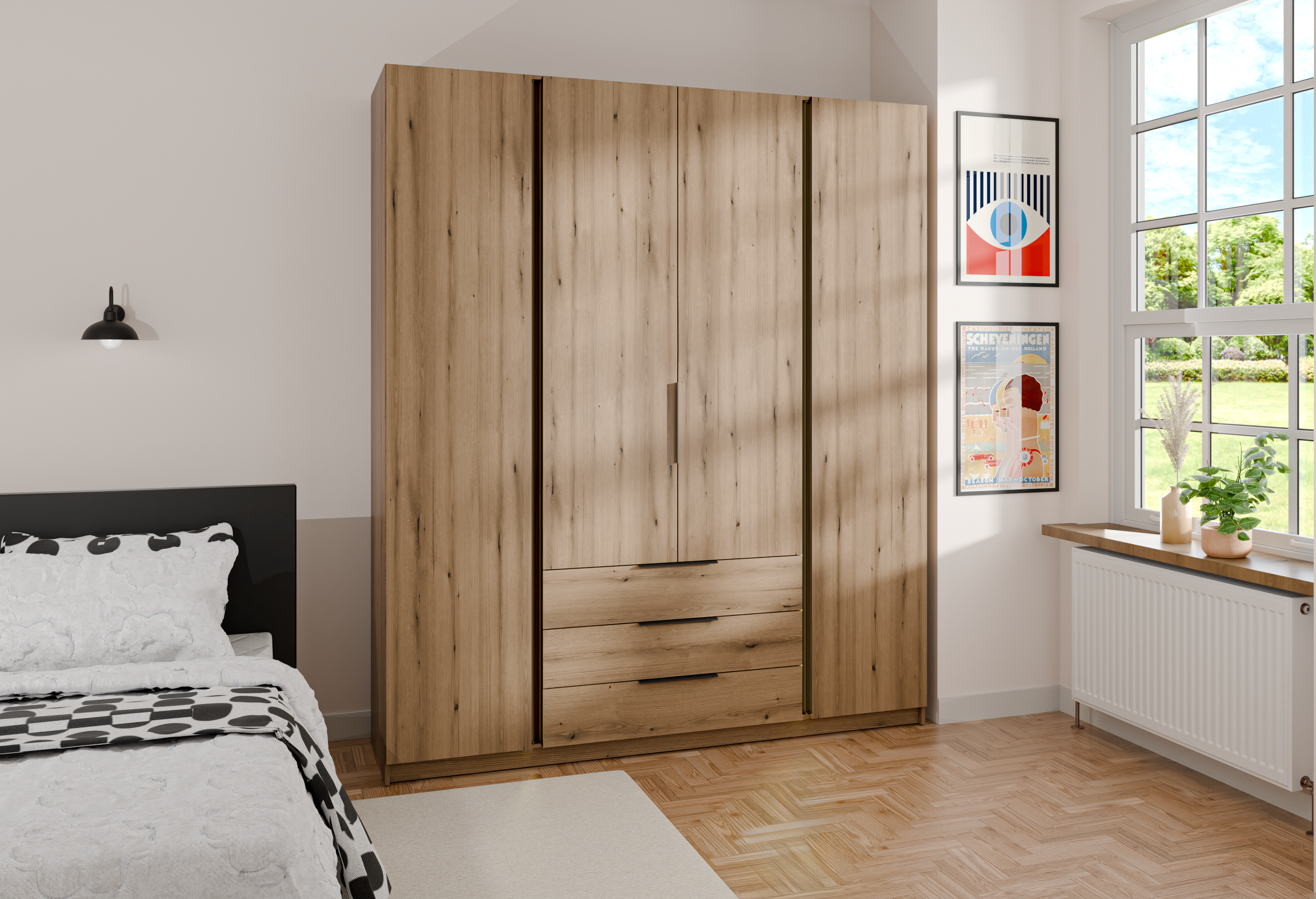 Šatní skříň Kaja EV/EV 4F 3S