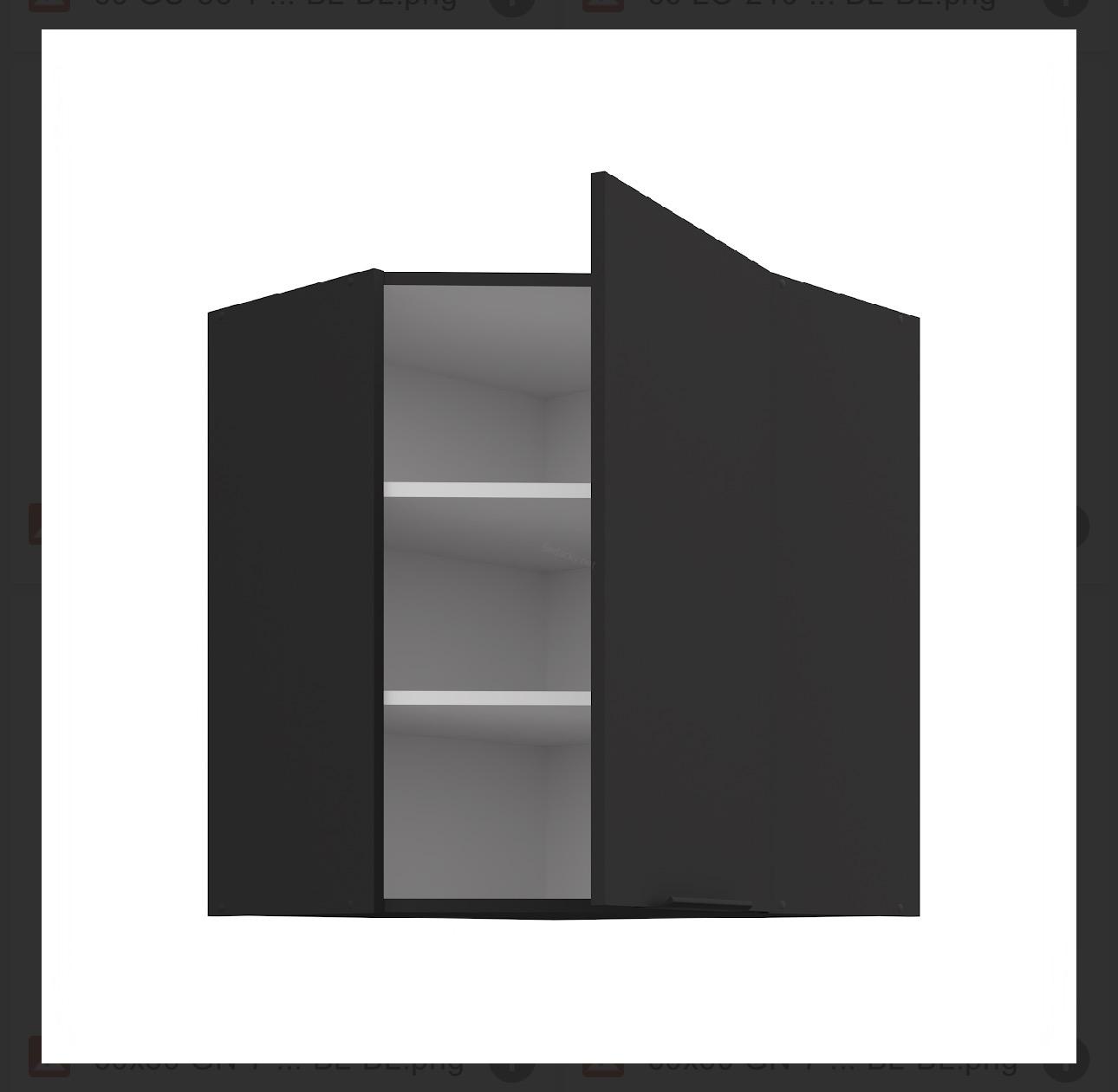 Kuchyně Aria černo/bila bez noh 60x60 GN- 72 1F 45stupnu
