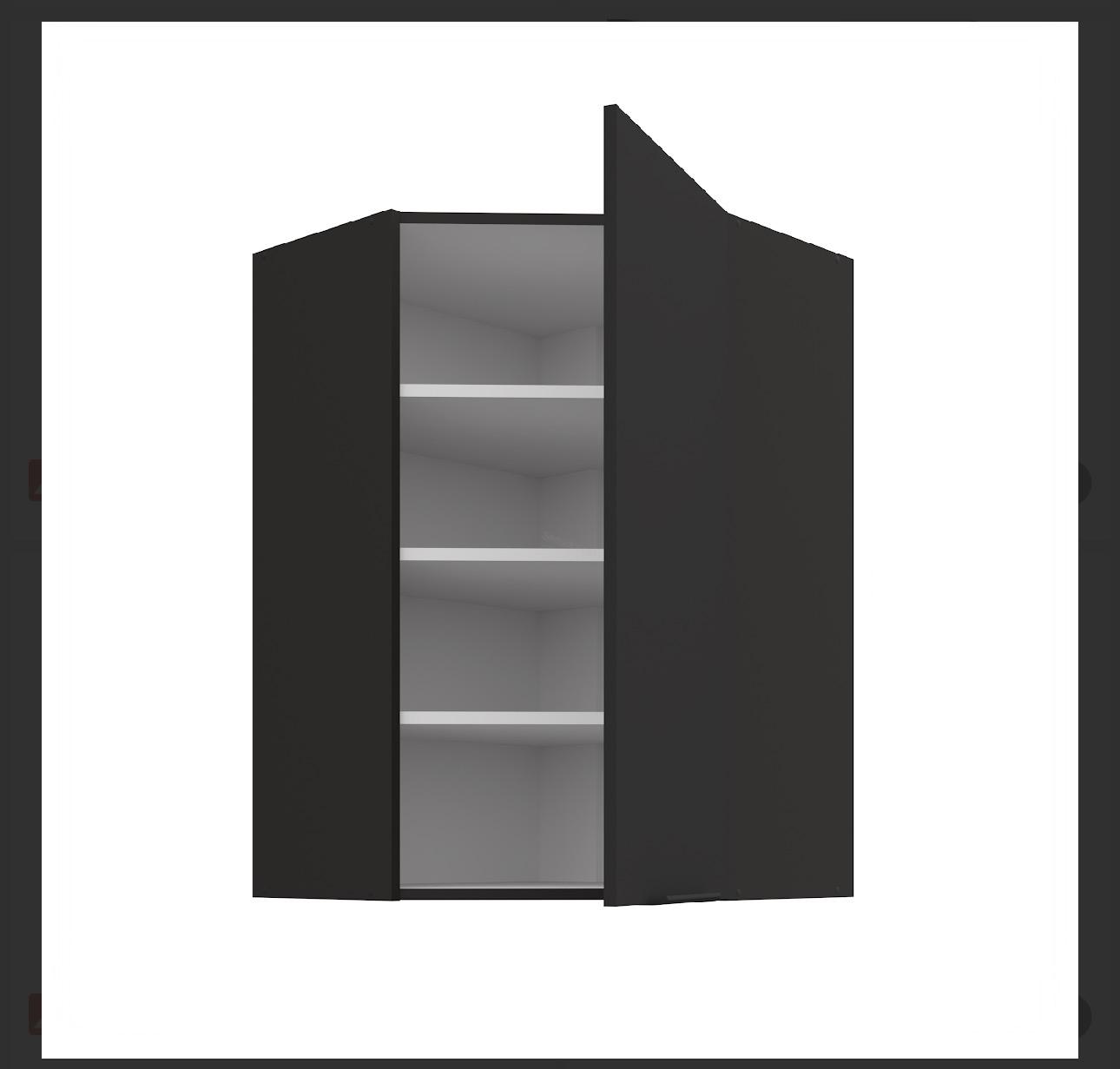 Kuchyně Aria černo/bila bez noh 60x60 GN-90 1F 45stupnu