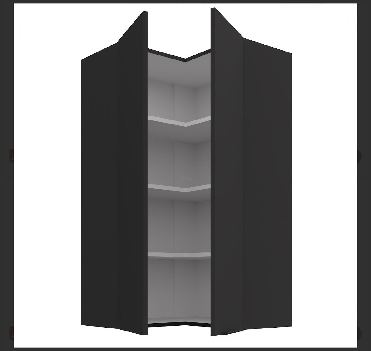 Kuchyně Aria černo/bila bez noh 60x60 GN-108 2F 90stupnu