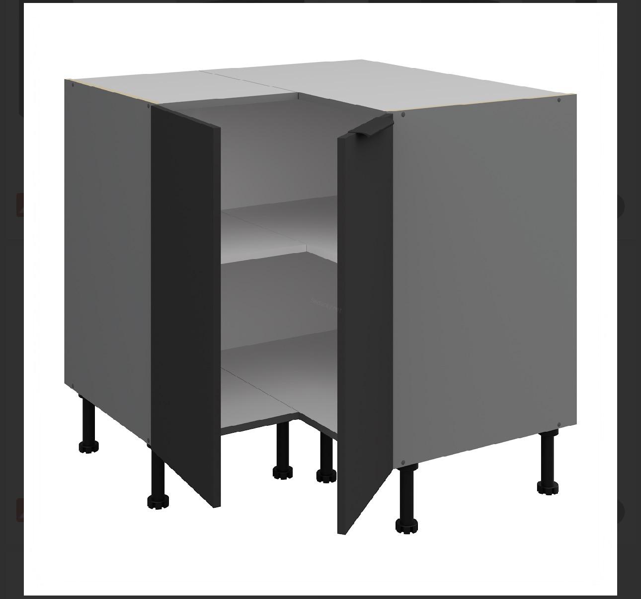 Kuchyně Aria černo/seda 90x90DN 2F BB