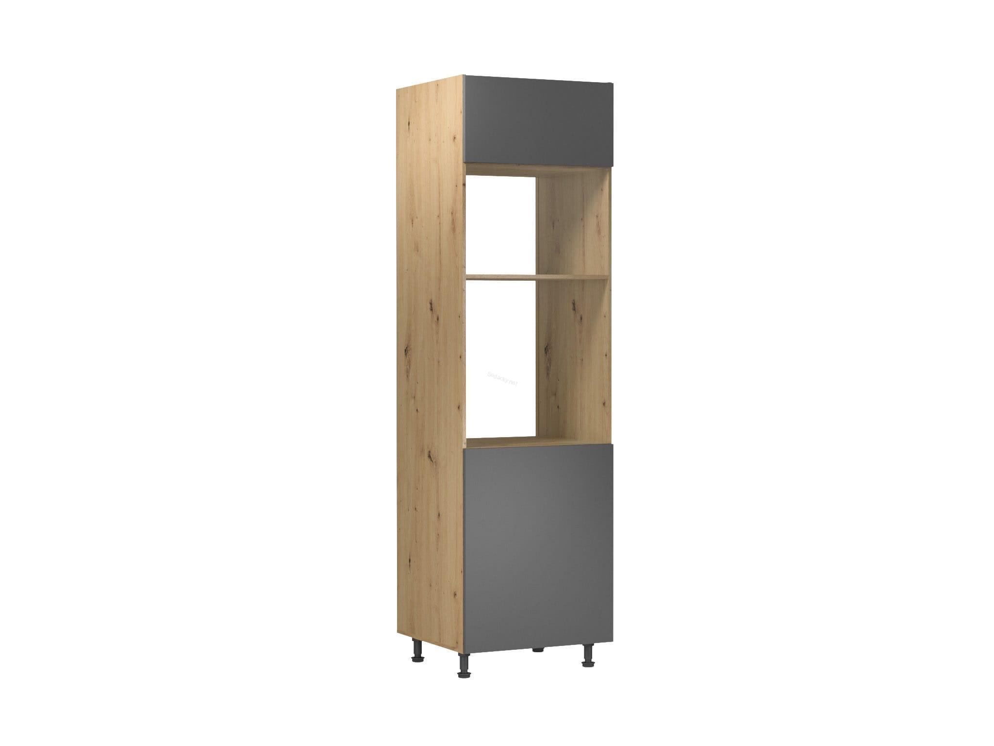Skříň na vestavěnou troubu a mikrovlnku Langen beige/dub artisan D60PM P
