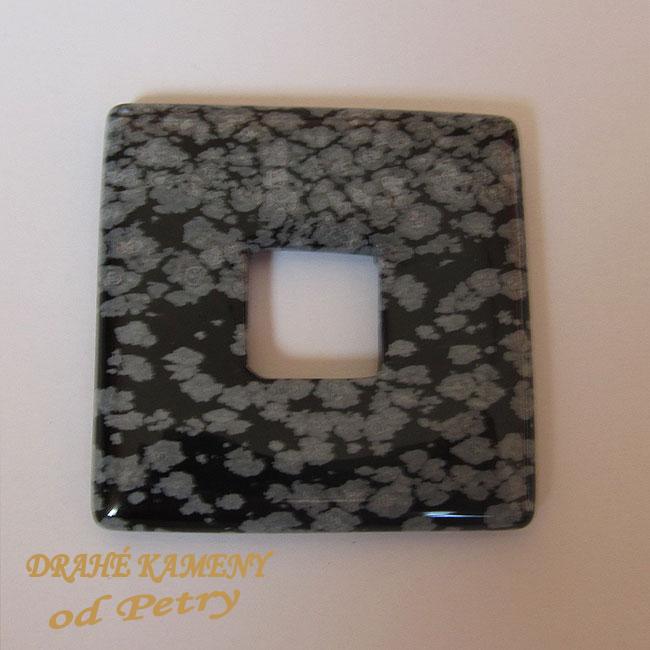 Donut - Obsidián vločkový 45X45mm