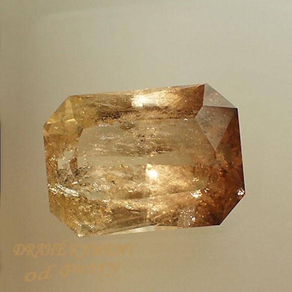 Citrín  s přechodem do záhnědy, Vysočina 27x19mm Váha: 53ct