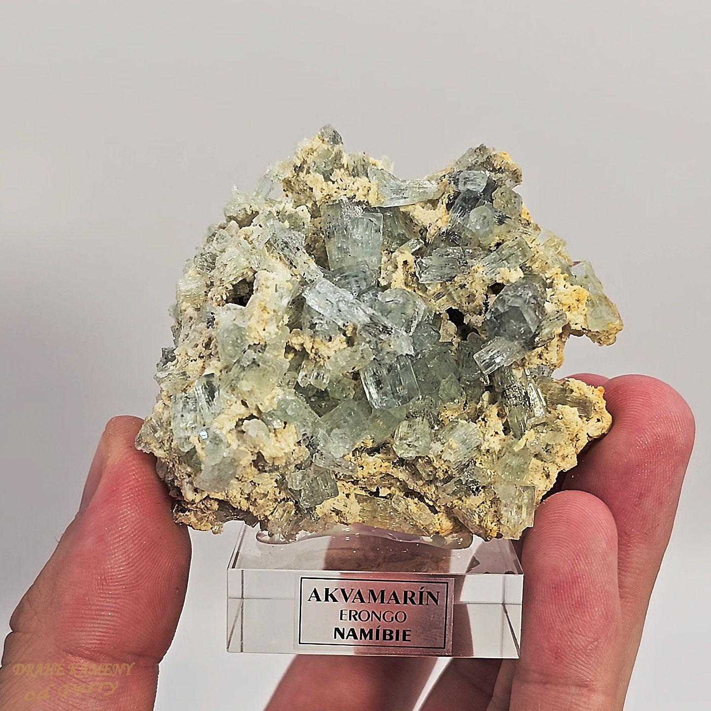 Akvamarín z Namibie 65x55mm