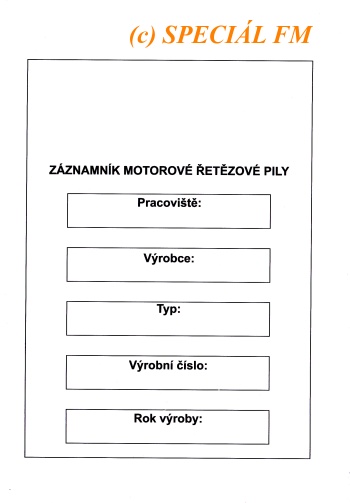 Záznamník motorové řetězové pily