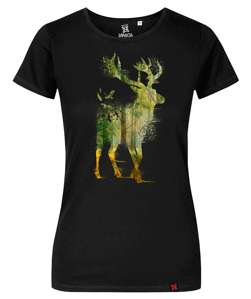 Dámské myslivecké tričko Forest Daněk černé