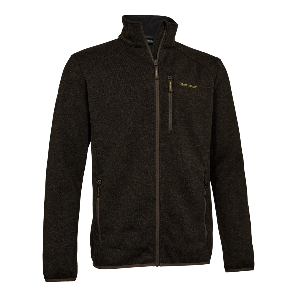 Mikina Deerhunter Moor Knitted Jacket Brown Leaf / hnědá