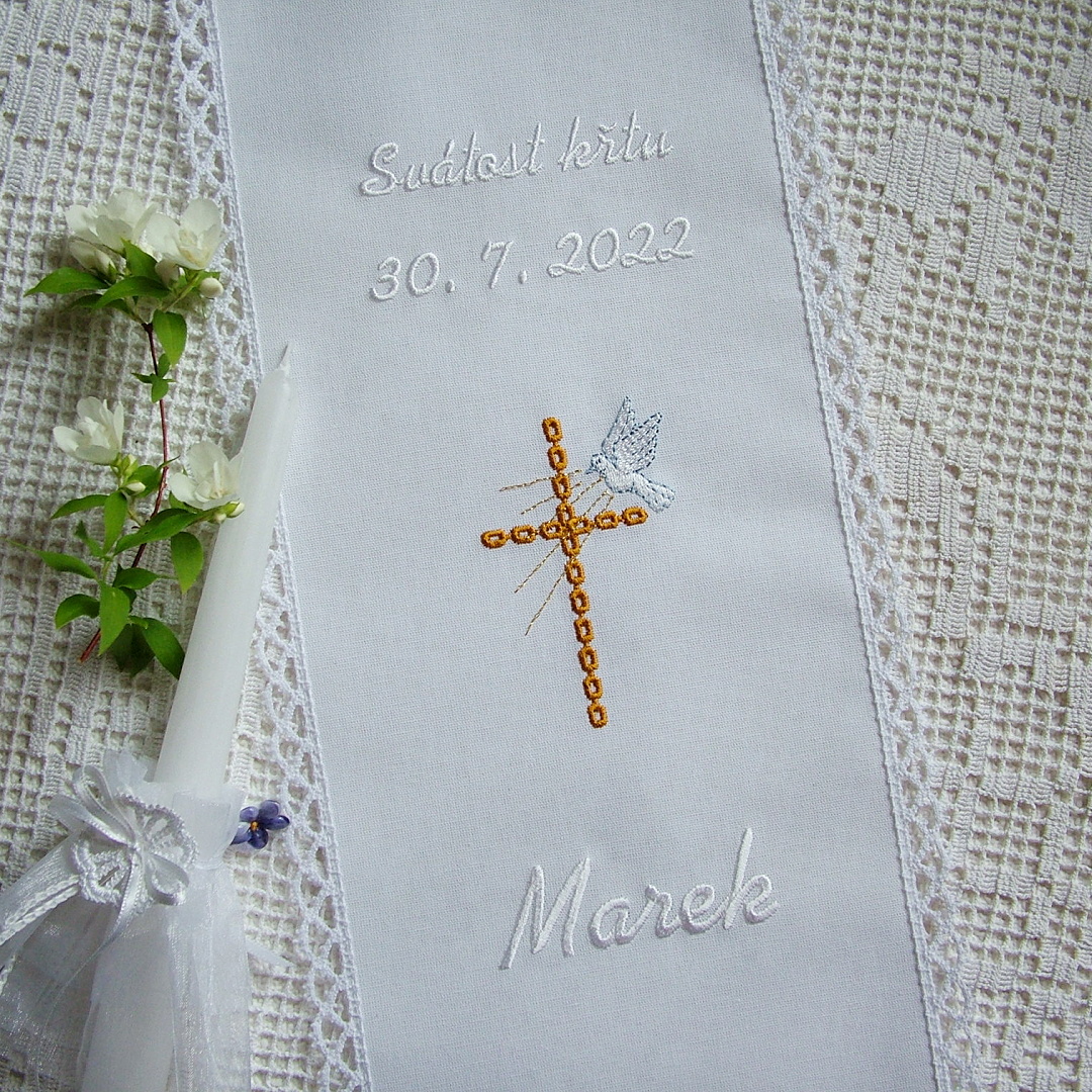 Křestní rouška 042