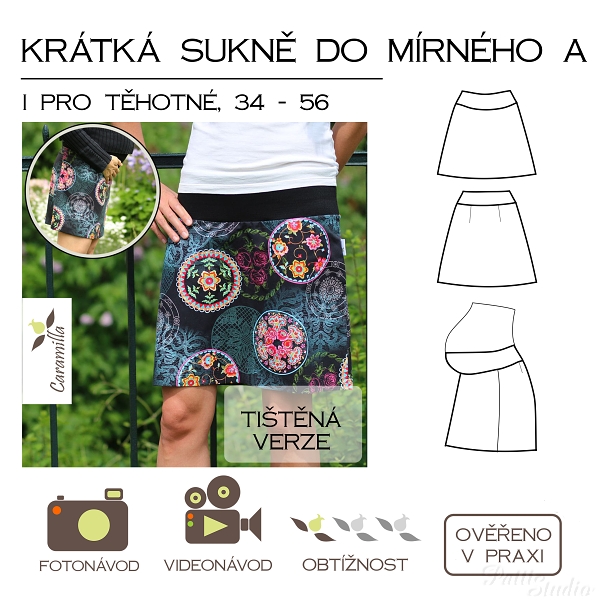  Sukně do mírného A (i těhotenská)   POSLEDNÍ KUS