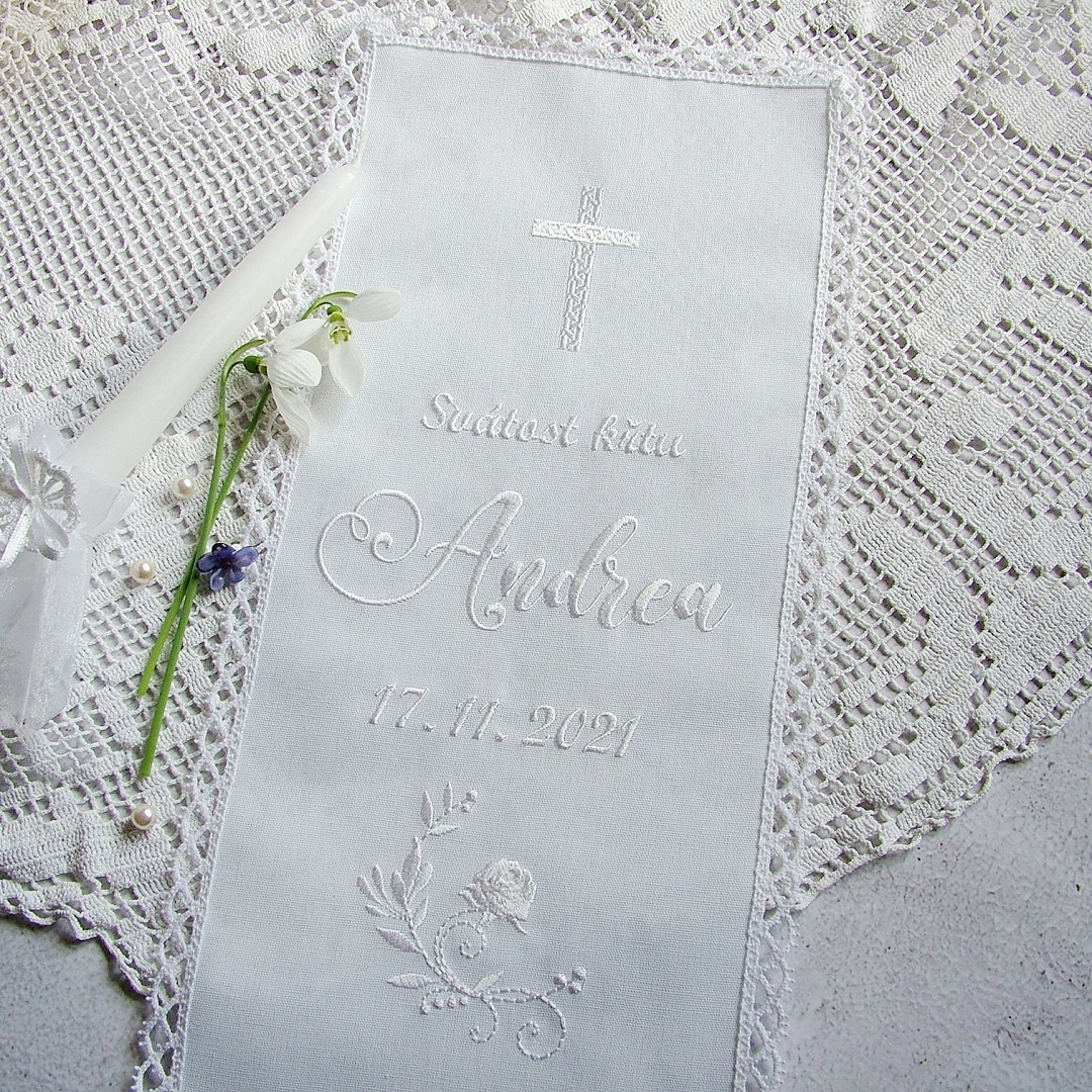 Křestní rouška 073
