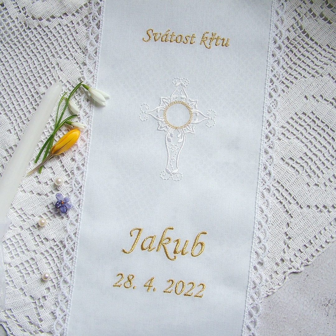 Křestní rouška 070