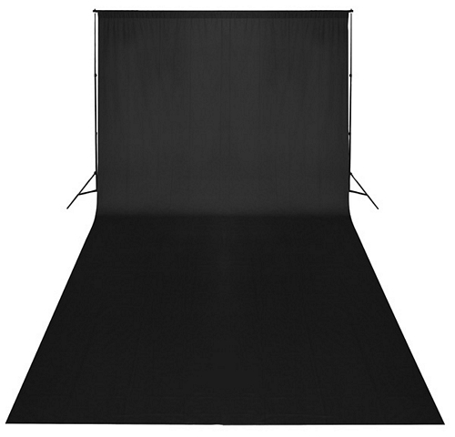 Bavlněné fotografické pozadí, černé, 3x6 m