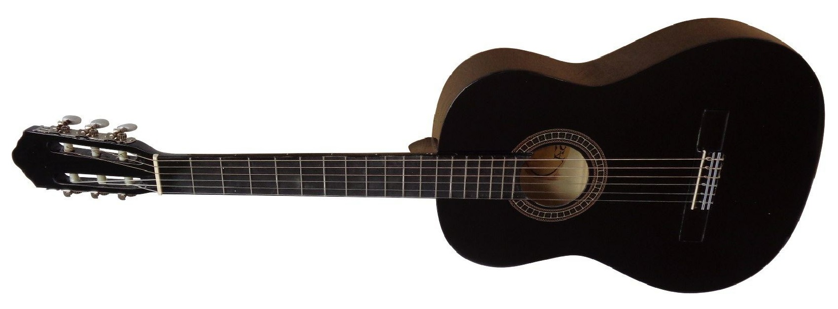 Akustická levoruká kytara pro školní výuku, černá