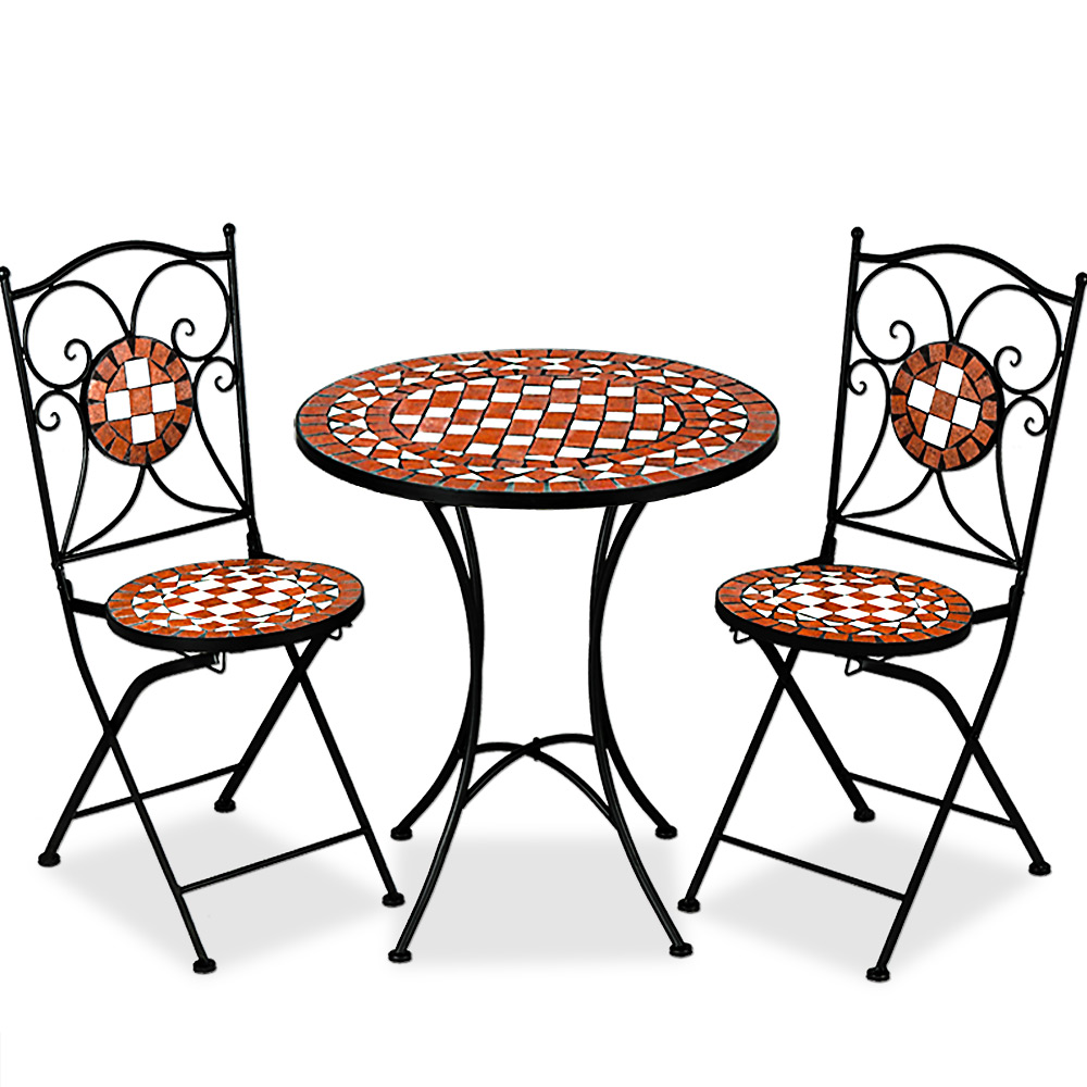 Mozaikové stoly, židle a sety