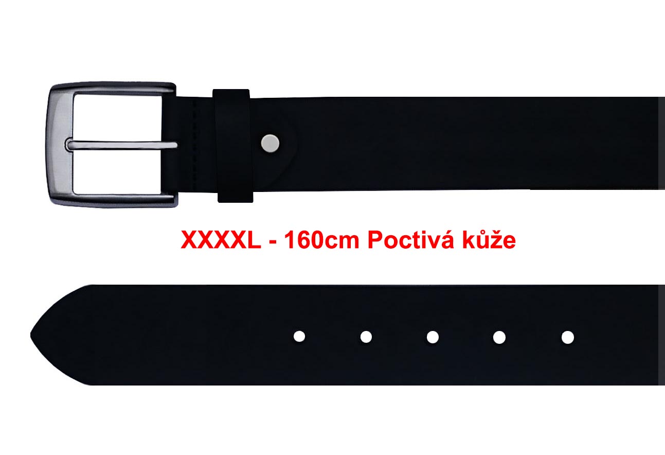 XXXXL Kožený opasek nadměrná velikost až 160cm
