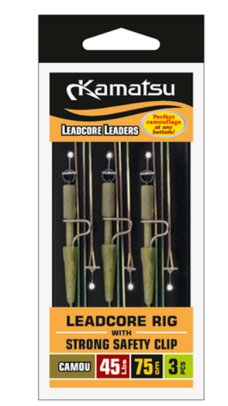 Leadcore Rig se silnou bezpečnostní sponou Camou 45Lbs 75cm